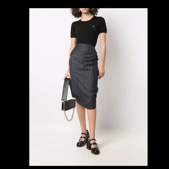 Vivienne Westwood Broken  Pinstripe Skirt NWT - Picture 4 of 12